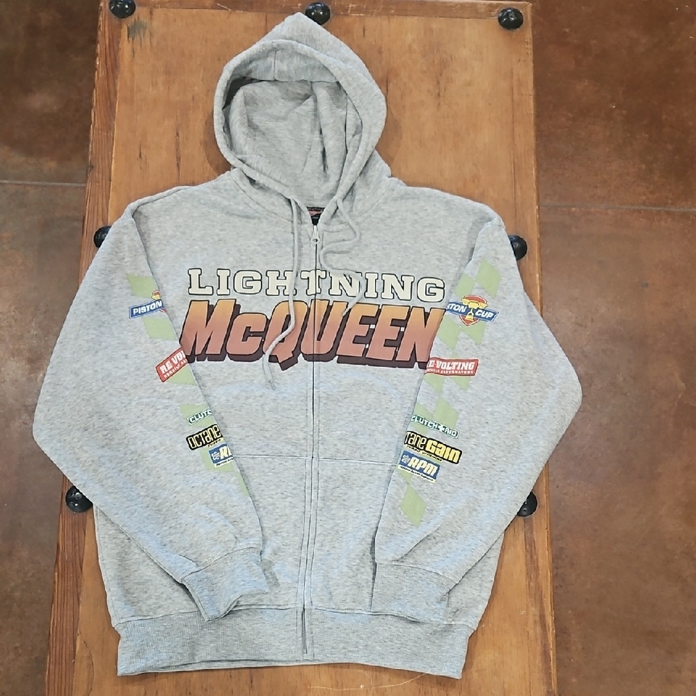 Disney Gray Lightning McQueen Zip-Up Hoodie